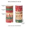 21rolls Merry Christmas Tapes Set Gold Foil Washi Tape Adhesive Paper Masking for Diary Album Wrapping Home Celebration A7906