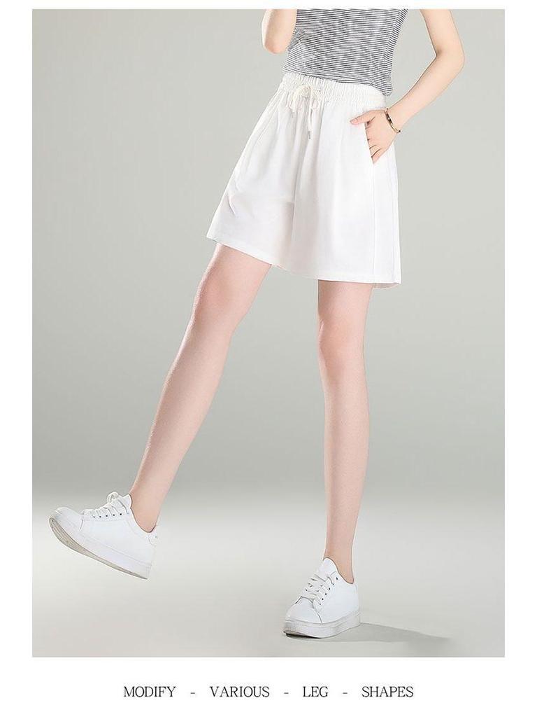 High-Waisted Cotton Sports Shorts - Loose, Wide-Leg, Summer Casual Plus Size