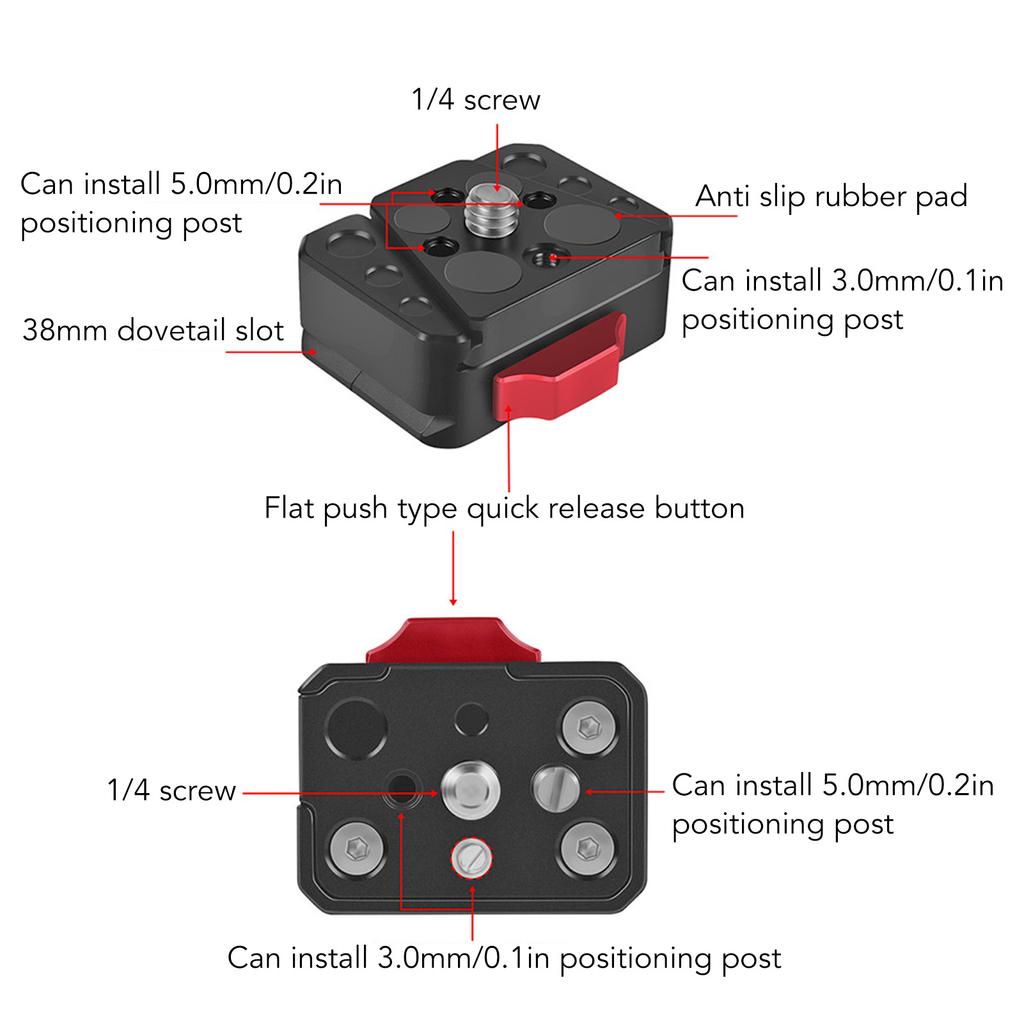 V-Lock Schnellwechselplatte Mehrzweck Stabil Mini V-Lock Montagekit für DSLR Stativ