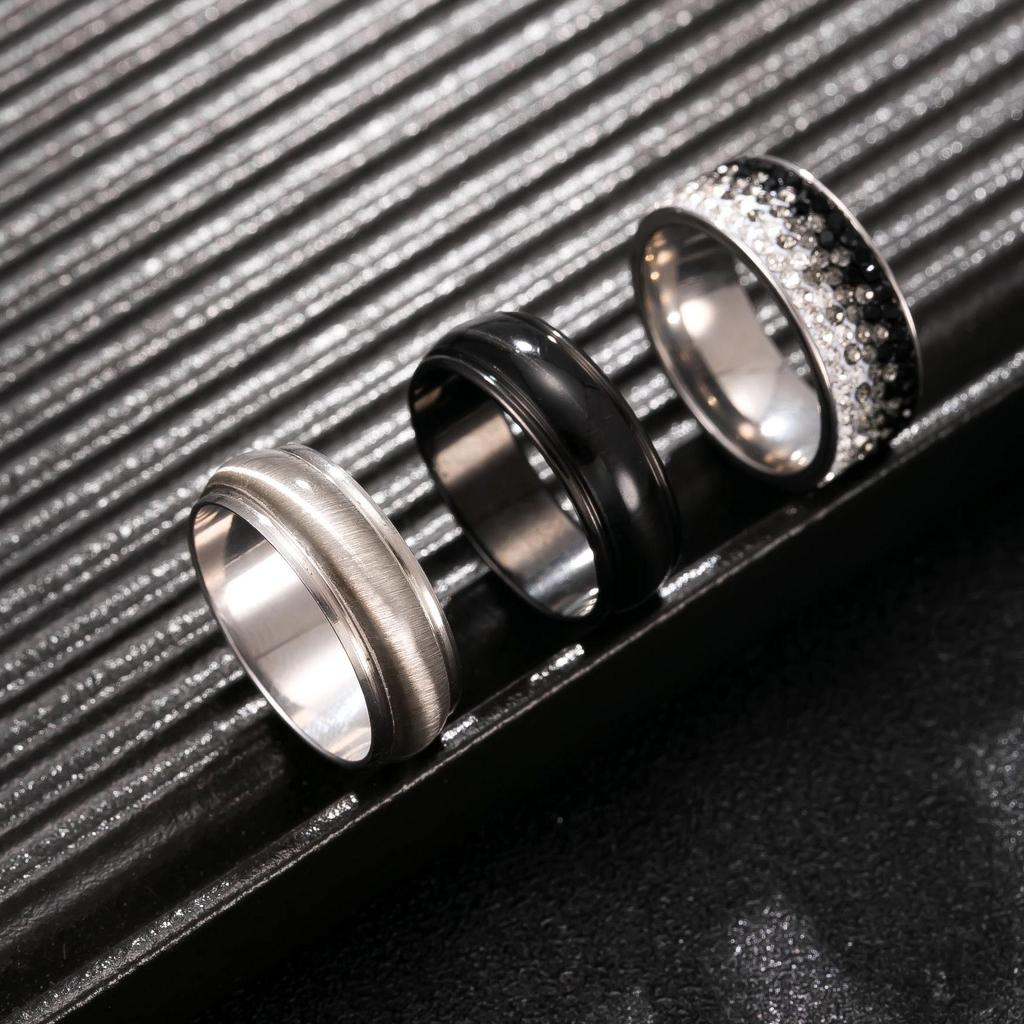 Men's Titanium Steel Cross Cat's Eye Ring: Fashionable Index Finger Accessory