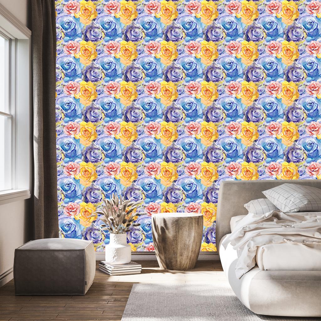 Colorful Rose Flowers Wallpaper for Living Room and Bedroom 50x1000