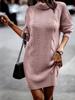 2023 Autumn/Winter High Neck Long Sleeve Bodycon Sweater Dress for Women