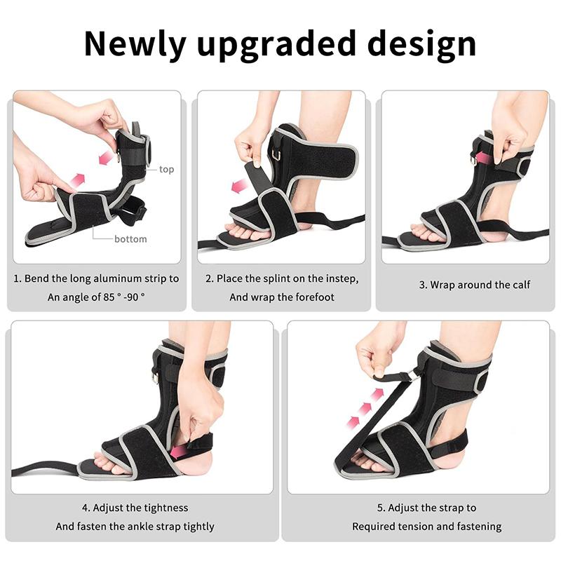 Plantar Fasciitis Night Splint Adjustable Sponge Padding Ankle Arch Support Stretch Boot Tendonitis Relief Foot Drop Brace