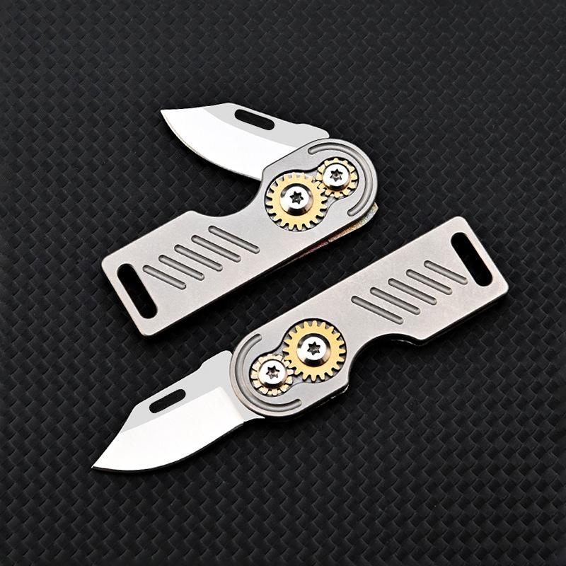 NEW Titanium Alloy Folding Knife D2 Blade Outdoor Camping Unboxing Portable High Hardness Kitchen Folding Knife