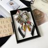 Simulated Silk Silk Scarf Square Scarf Women's Korean Edition Fashion Letter Printed Small Square Scarf Workplace Decoration Scarf