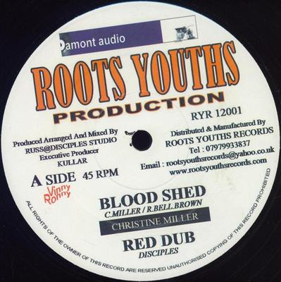 12inch Record CHRISTINE MILLER / THE DISCIPLES - Blood Shed / Guiding Light RYR12001 Roots Youths Re 2005 UK Reggae, Ska & Dub Used