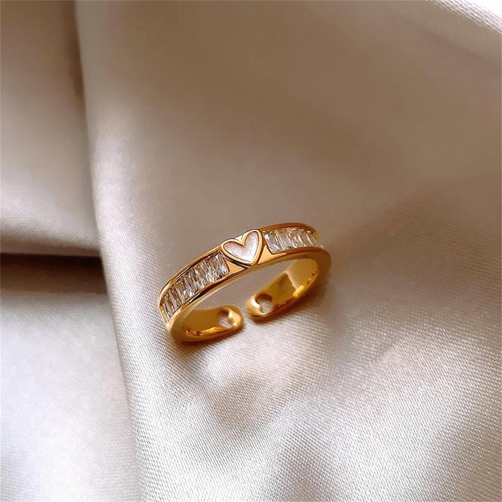 ins wind love zircon ring female flash diamond open index finger ring wholesale