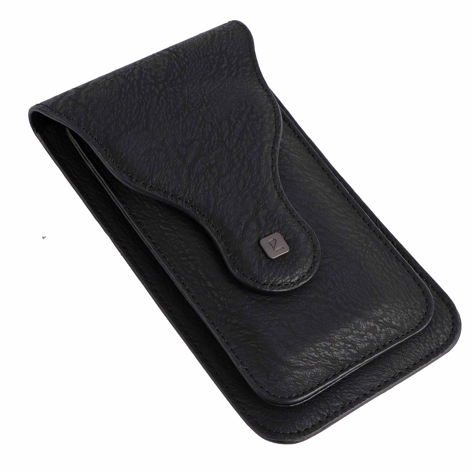 

Cell Phone Pouch Holster Men PU Leather Mobile Phone Belt Waist Bag for Travel Outdoor Mountaineering Black