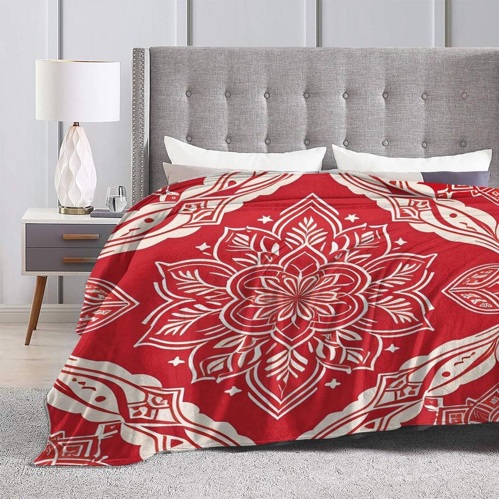 Classic Paisley Bandana  Blanket Soft Warm Flannel Throw Blanket Cover for Bed Living room Picnic Travel Home Couch