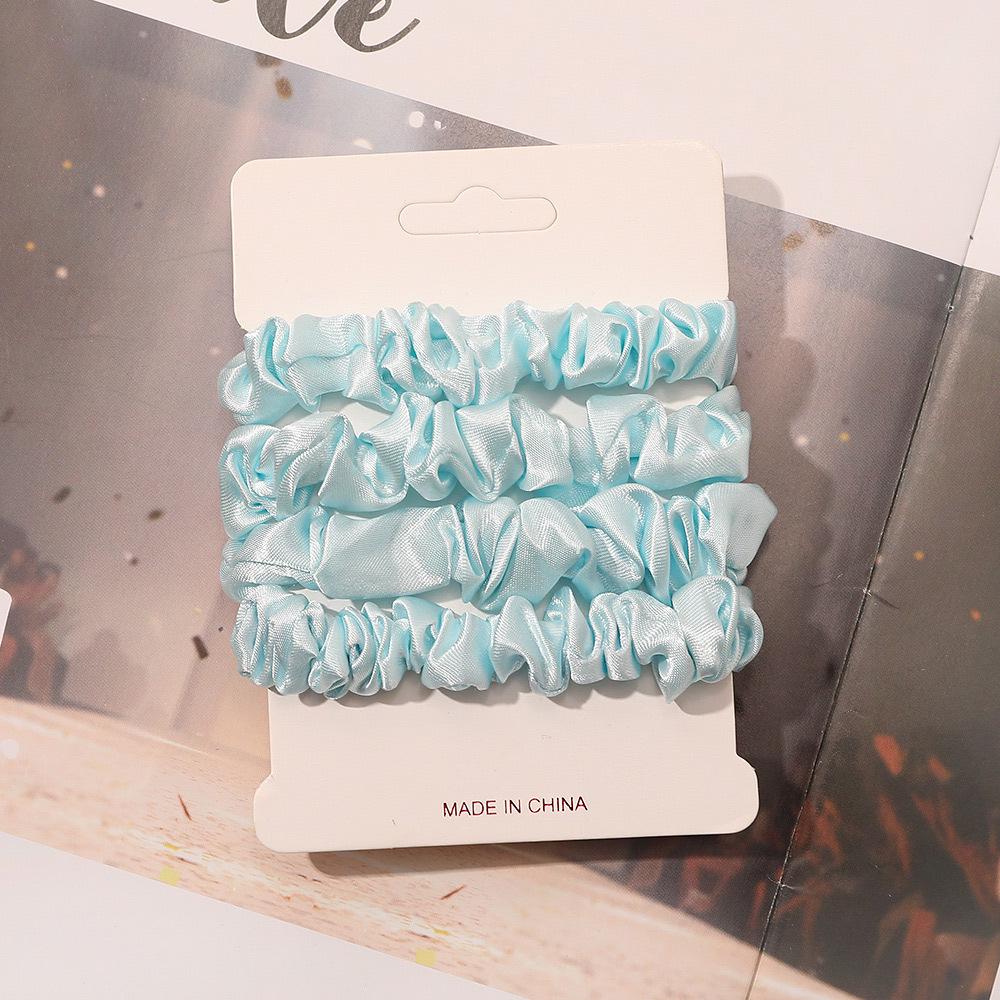 Cross-border Satin Hair Tie & Headband Set - Pig Intestine Style, Simple Ponytail, Leather Bun Tie