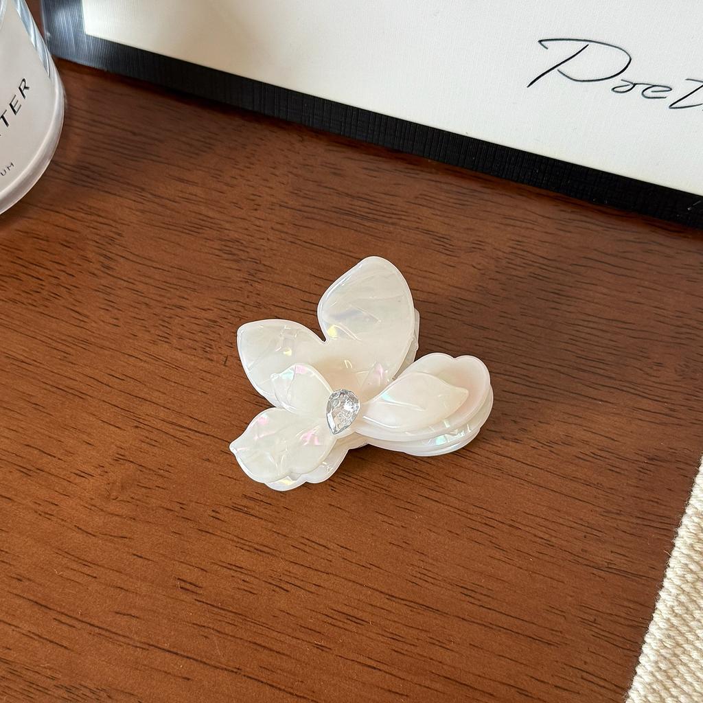 9.5/6cm Acrylic Flower Hair Claw Colorful Rhinestone Floral Hair Crab Clip High Quality Ponytail Hairpin for Women Girl Headwear