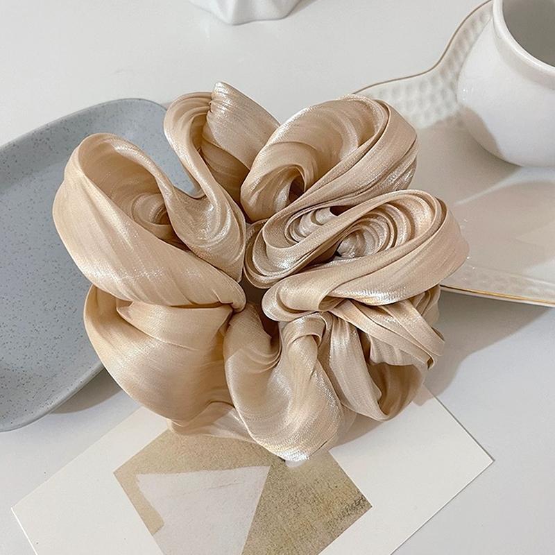 2025 Fashion Summer New Style Women Silk Satin Scrunchies Korean Ladies Girls Elastics Hair Band Ponytail Hold Hair Accessories