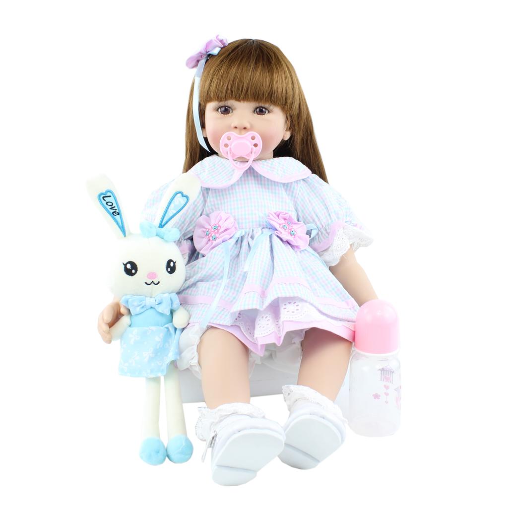 BZDOLL Realistische 60 CM 24 Zoll Weichvinyl Reborn Mädchenpuppe Lebensechte Prinzessin Kleinkind Babys Ankleiden Mädchen Geburtstagsgeschenk