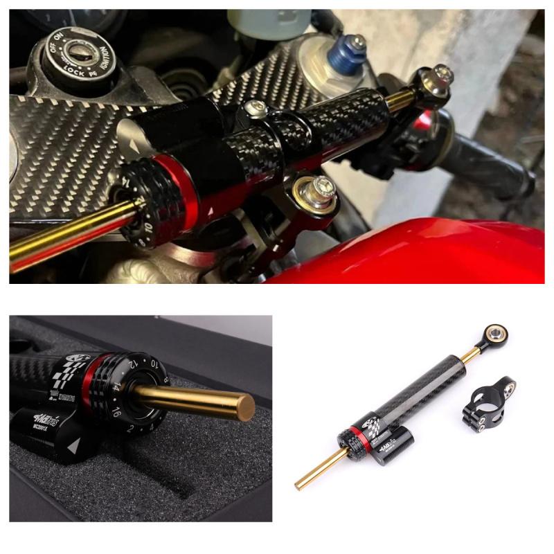 Adjustable Motorcycle Shock Absorber Steering Stabilizer 252mm Steering Stabilizer for Honda Kawasaki Yamaha