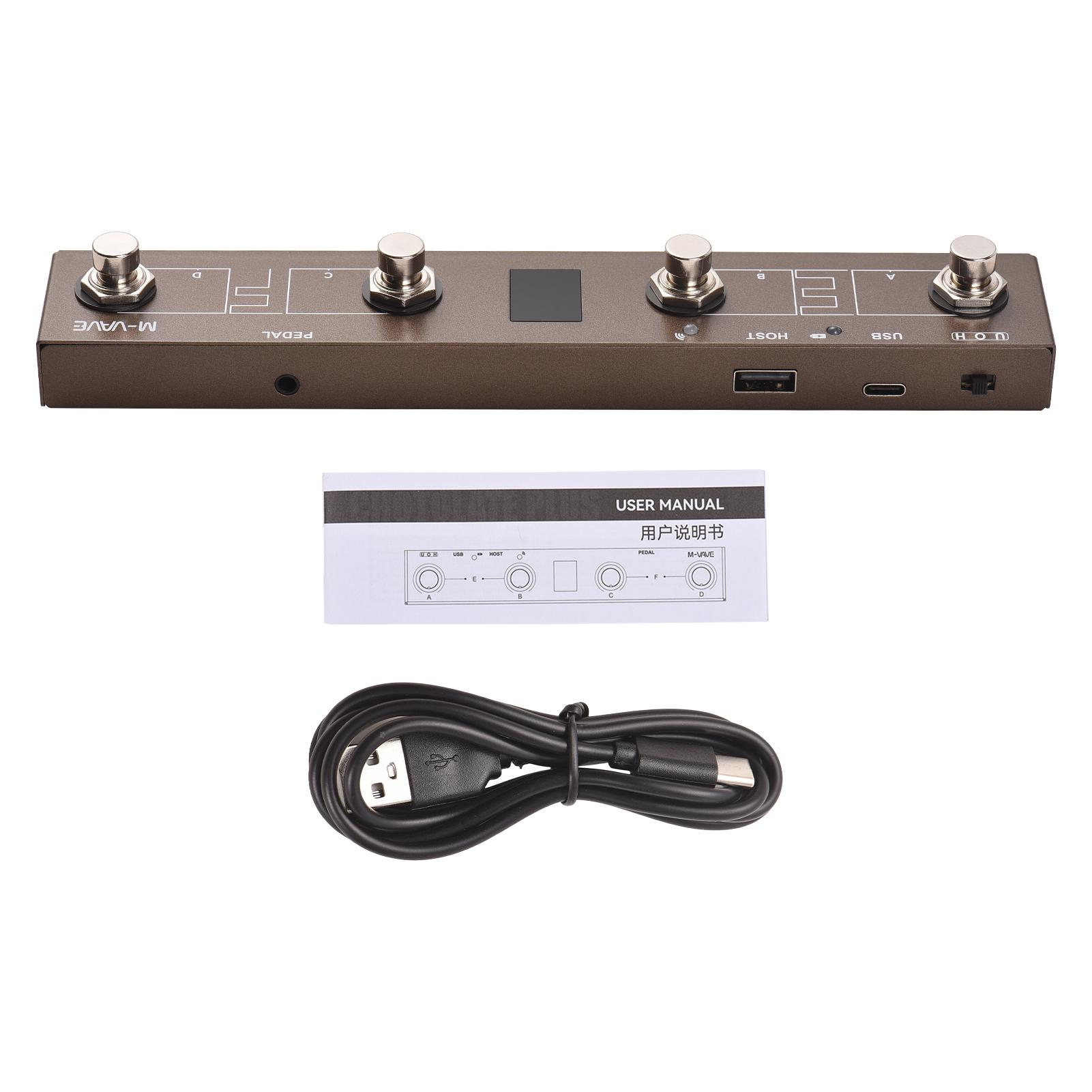 

BT MIDI Pedal Controller M-VAVE Wireless MIDI Controller Intelligent APP Controls Digital Display Screen Rechargeable шоколадный