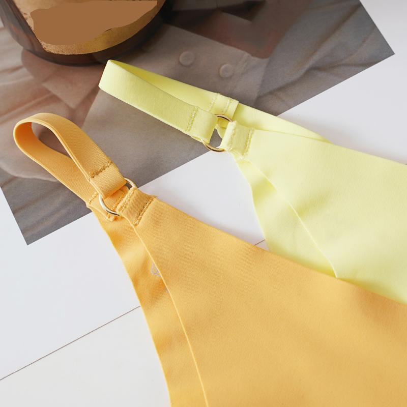 CINOON Seksowne Damskie Figi Stringi z Jedwabiu Lodowego Bezszwowe Jednokolorowe Niskie Majtki Styl Czystego Pożądania Niewidoczne Oddychające T-Back Majtki