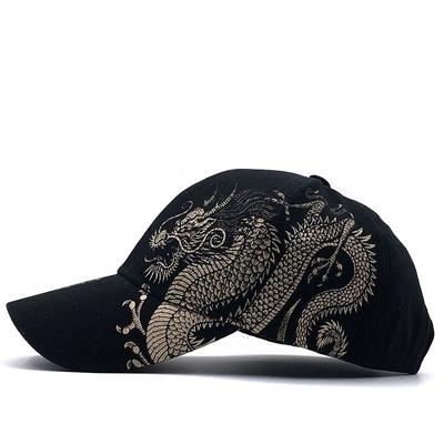 Vårsommer Dragedesignmønster i kinesisk stil Baseballcaps Outdoor Capser Herre Trucker Hat Golfhatter Fiskelue Sportshatter