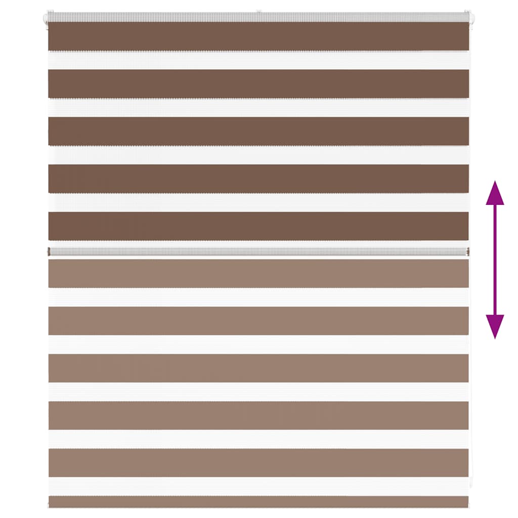 Double Roller Blind Brown 125x100 cm Fabric Width 120.9 cm Polyester