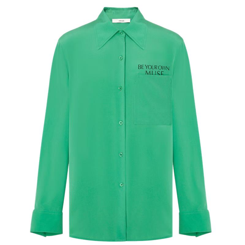 Edition Women s Mulberry Silk Letter Print Loose Shirt S 160