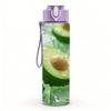 1PC Fresh Sliced Avocado Fruit Print 750ml Color Plastic Sports Water Bottle Leakproof Flip Straw Lid Suitable for Sports Office Home Use