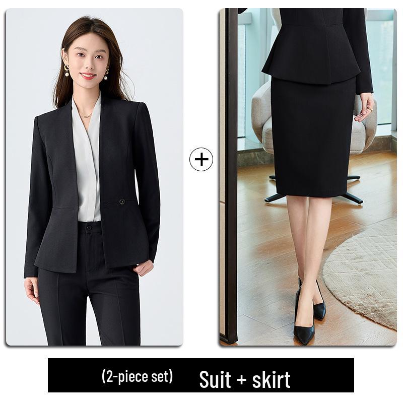 2025 Women's White Suit Set: Spring/Autumn Salon Reception Workwear Blazer