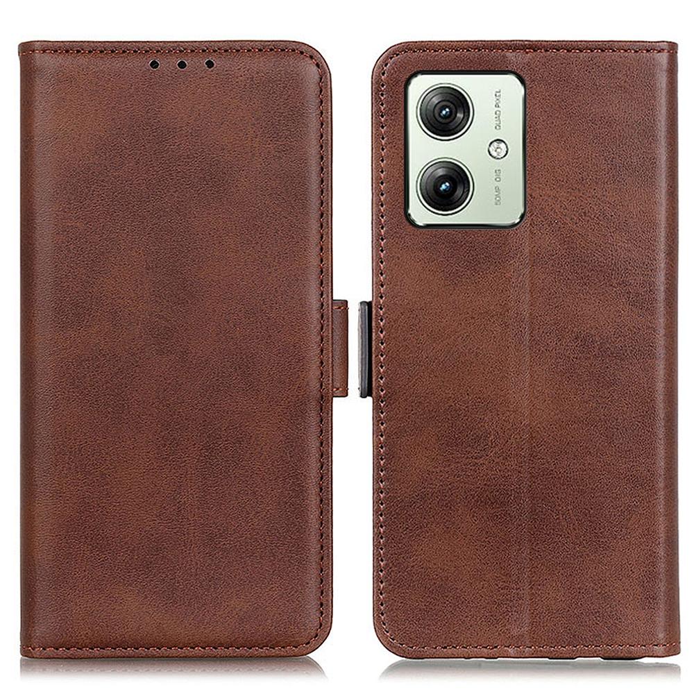 For Motorola Moto G54 5G Case Cowhide Texture PU Leather Wallet Cellphone Shell