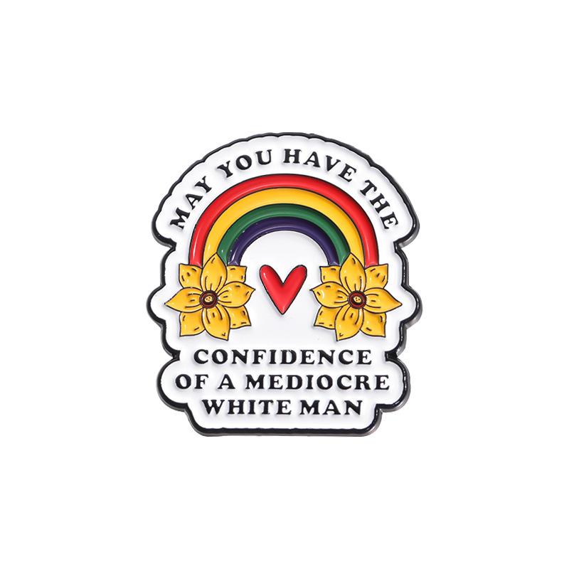 

Shaped Rainbow Vibrant Brooch With Decorative Flower Heart Letter Design For Styles Trendy
