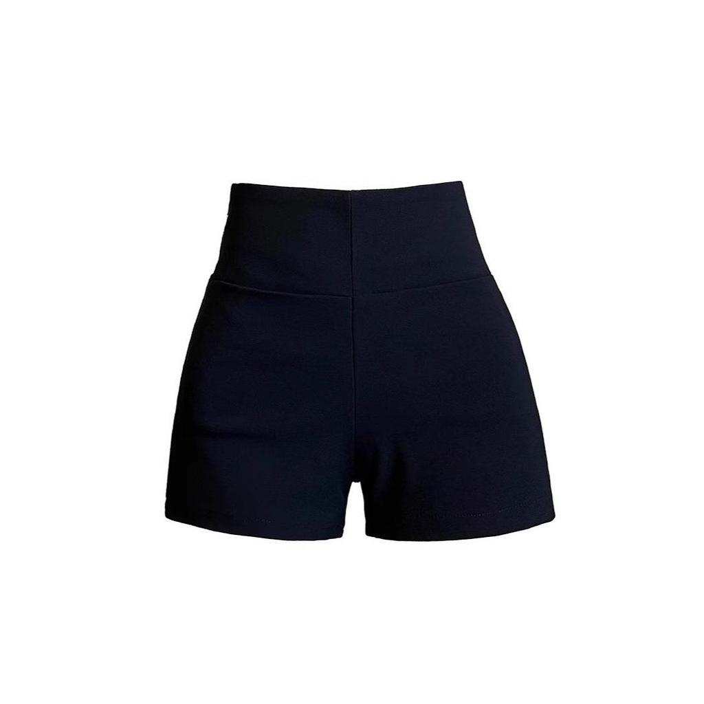 Damskie seksowne czarne szorty letnie - Wyszczuplające, opinające biodra hot pants na co dzień