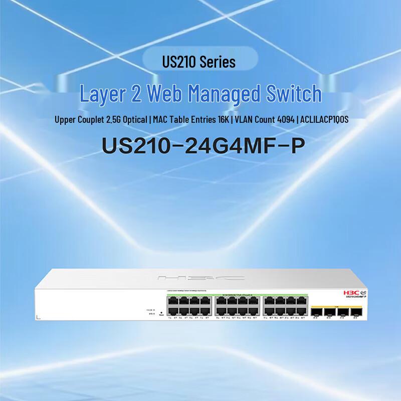 H3C US210-24G4MF-P 28-Port Gigabit PoE Managed Switch