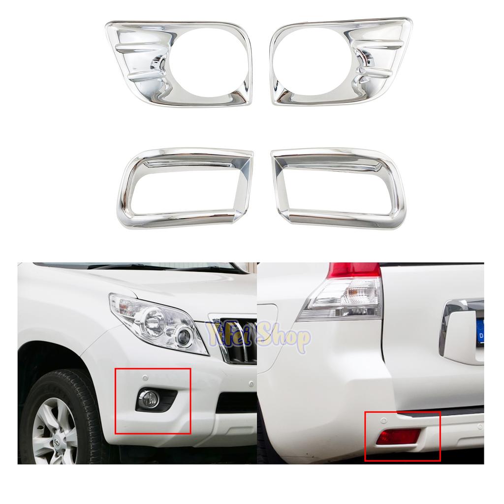 For Toyota Prado FJ150 150 2010 2011 2012 2013 ABS Chrome Car Accessories Plated Front Rear Fog Lamp Cover Trim Paste Style