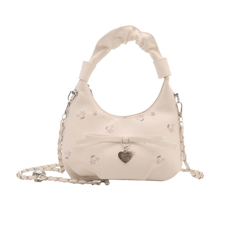 Trend pleated portable bow dumpling bag women's summer new chain shoulder messenger bag
