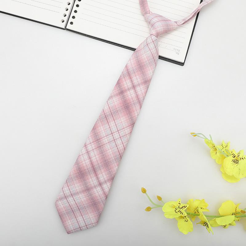 Jk Small Tie Female College Style Lazy Japanese Plaid Uniform Shirt Tie Student Ins Men'S And Women'S Short Styles Free Of Charge