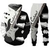 Rock Music Guitar 3D Print Hoodie/Suit Men's Tracksuit Casual Sweatshirts+Pants Set Hip Hop Streetwear Spring Autumn Clothing