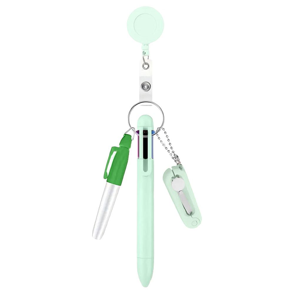 

Retractable Nurse Pen Pack Rotatable Nurse Badge Clip Student Badge Set Nursing Profession зелёный
