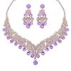 Latest Stylish Design Fancy Wedding Party Crystal Diamonds Necklace Jewellery Set for Women