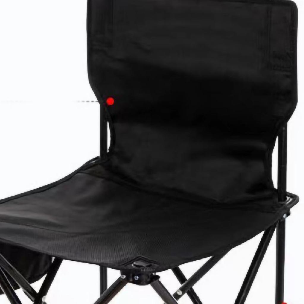 Camping Folding Chair Iron Tube Oxford Cloth Portable Outdoor Stool for Leisure Beach Picnic Black