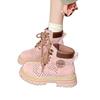Martin Boots Women's Autumn New Thin Breathable Small Inner Height Increase Thick Bottom Hollow Versatile Short Boots