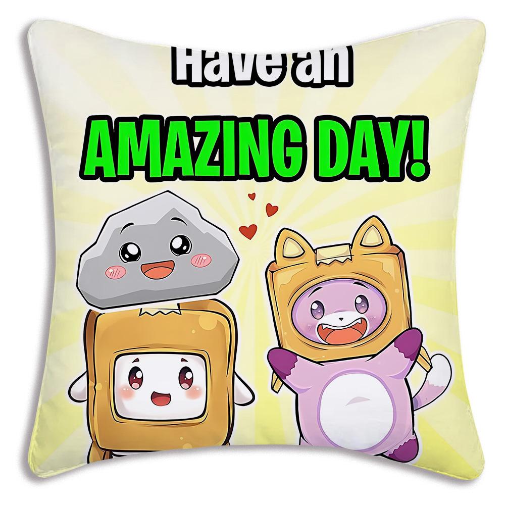Game Lanky Boxs Pillow Covers Cartoon Sofa Decorative Home Double-sided Printing Short Plush Cute Cushion Cover