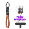 240W USB C to Type C Cable for MacBook PD3.1 Fast Charging 2-IN-1 Portable Phone Lanyard Data Cable For iPhone Samsung Xiaom S25