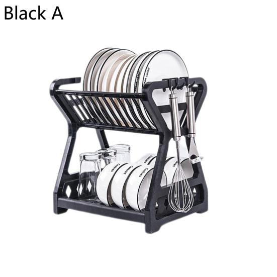 1 Set Dish Drainer Double Layer Detachable High Capacity Save Space Multifunctional Storage Rack Dish Drainer Sink for Dining Room
