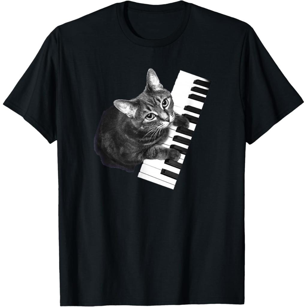 Keyboard Heartbeat Cool Piano Player Novelty Rock Music T Shirts Men Streetwear Tee Shirt Short Sleeve Unisex Loose Clothing