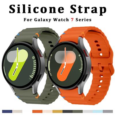 Samsung Galaxy watch 7 Band FE/5 Pro/6/4 classic 44mm 40mm Silikon spor kemer bilezik correa Galaxy watch 7 Kayış