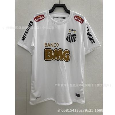 2012/13 Season Santos Jersey No. 11 Neymar Home White Short-sleeved Retro Commemorative Football Jersey
