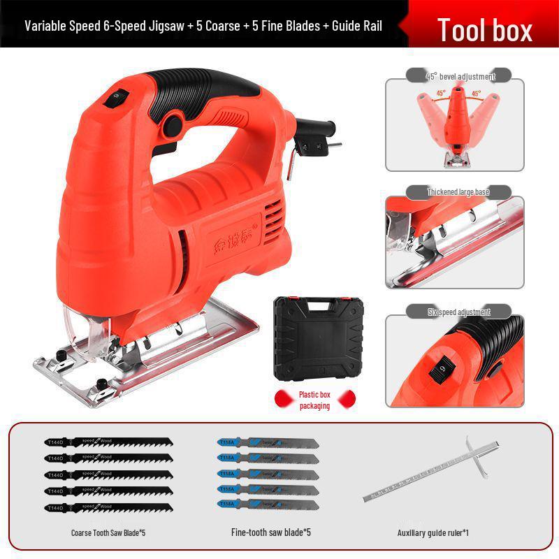 Compact Electric Reciprocating Saw with Jigsaw Conversion Head for Woodworking