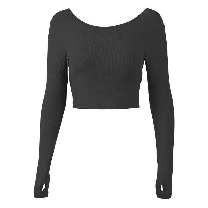 Women's Long Sleeve Yoga Top with Chest Pads & Twisted Back + Slim Fit Yoga Pants