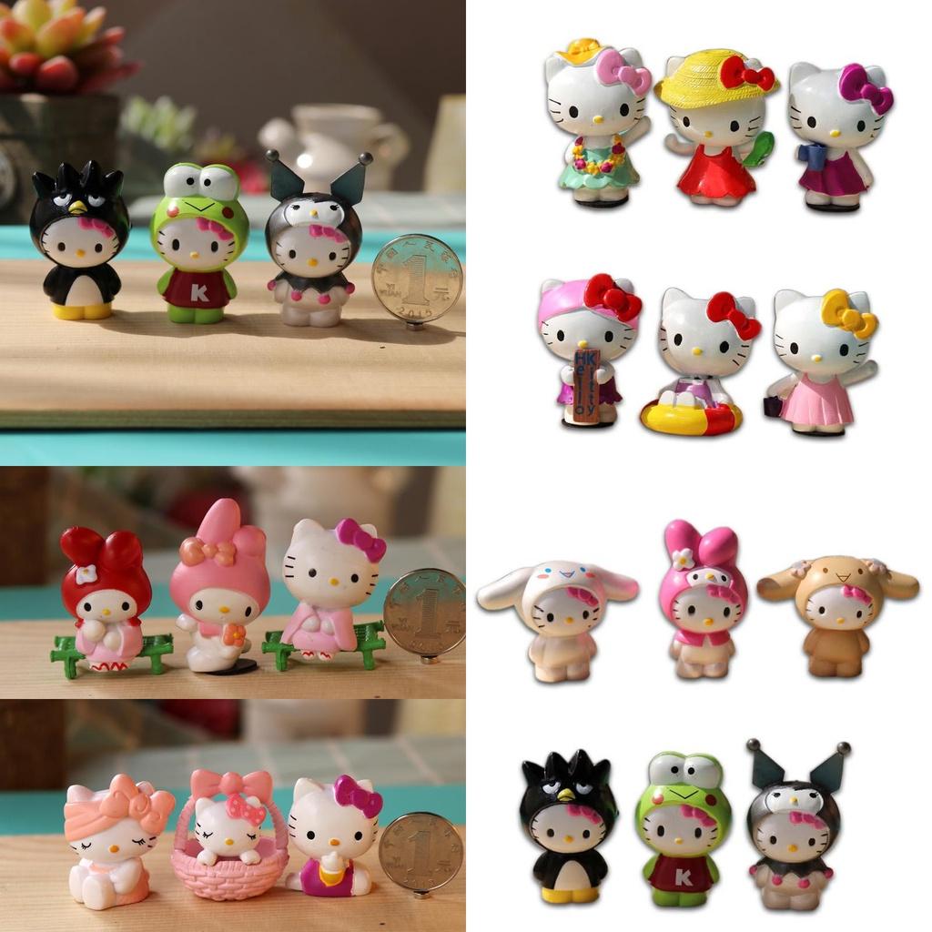 Adorable 6pcs Hello Kitty Kuromi Sanrio Cute Dolls Accessories For Collectors