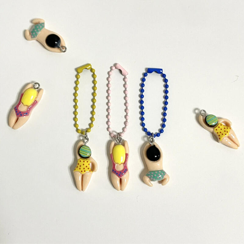 Swimming Keychain Pool Bag Decoration Accessories Peanut Keychain Key