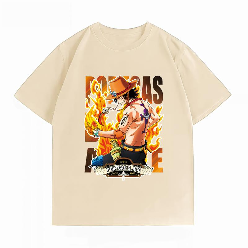 Unisexs Clothing New 100 Cotton Breathable Summer TShirt One Piece Ace Print Casual Streetwear Unisexs TShirt