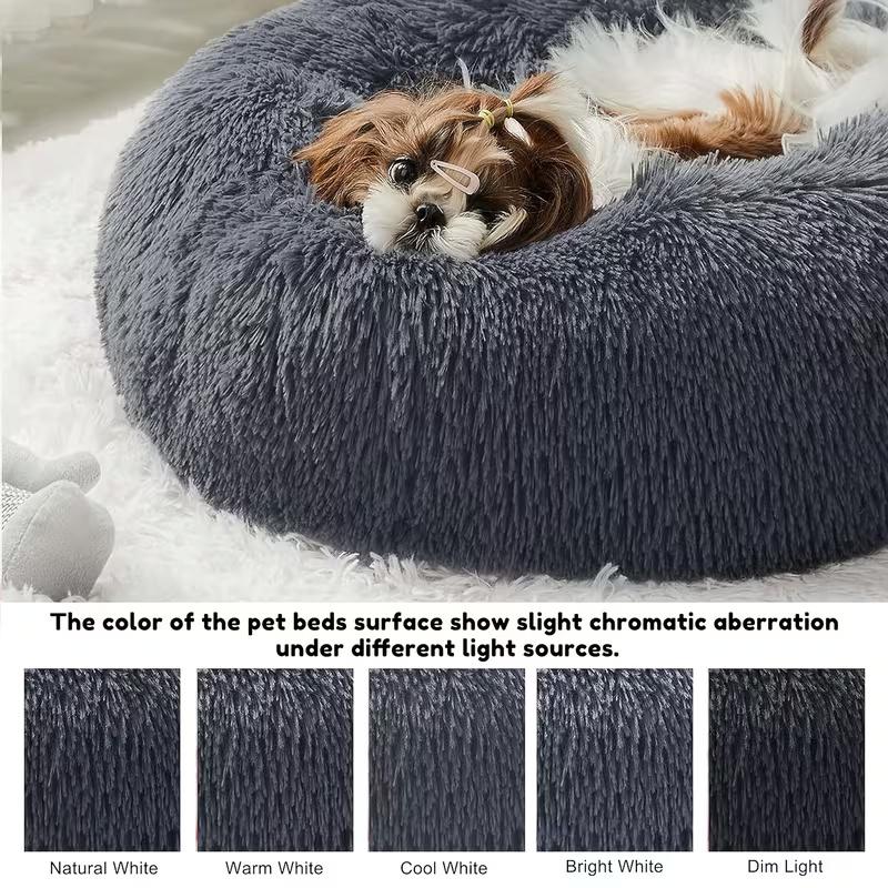 Super Soft Pet Cat Bed Plush Full Size Washable Calm Bed Donut Bed Comfortable Sleeping Artifact Suitable For Winter