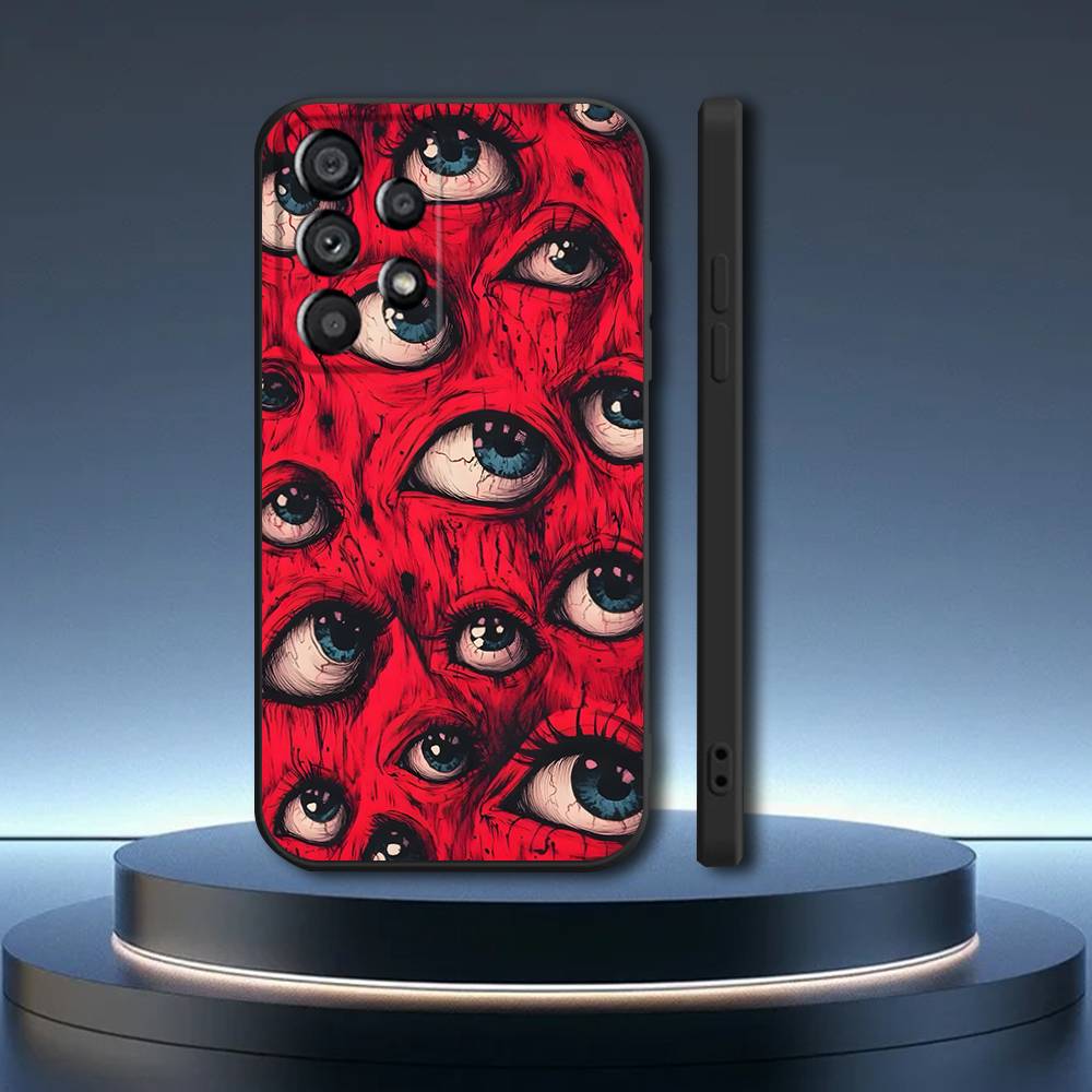 

Scary Red Evil Demon Eyes Phone Case For Samsung Galaxy A91,80,73,72,71,53,52,51,22,5G Shockproof Soft Black Cover SamsungA01